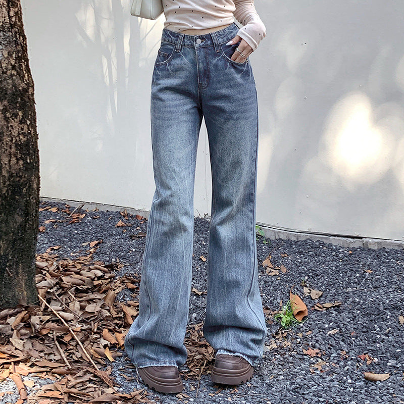 Blue Whiskers Flare Jeans-INNBLAC Fashion Apparel