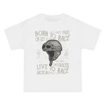 Born To Race Helmet Retro Graphic Tee-INNBLAC Fashion Apparel