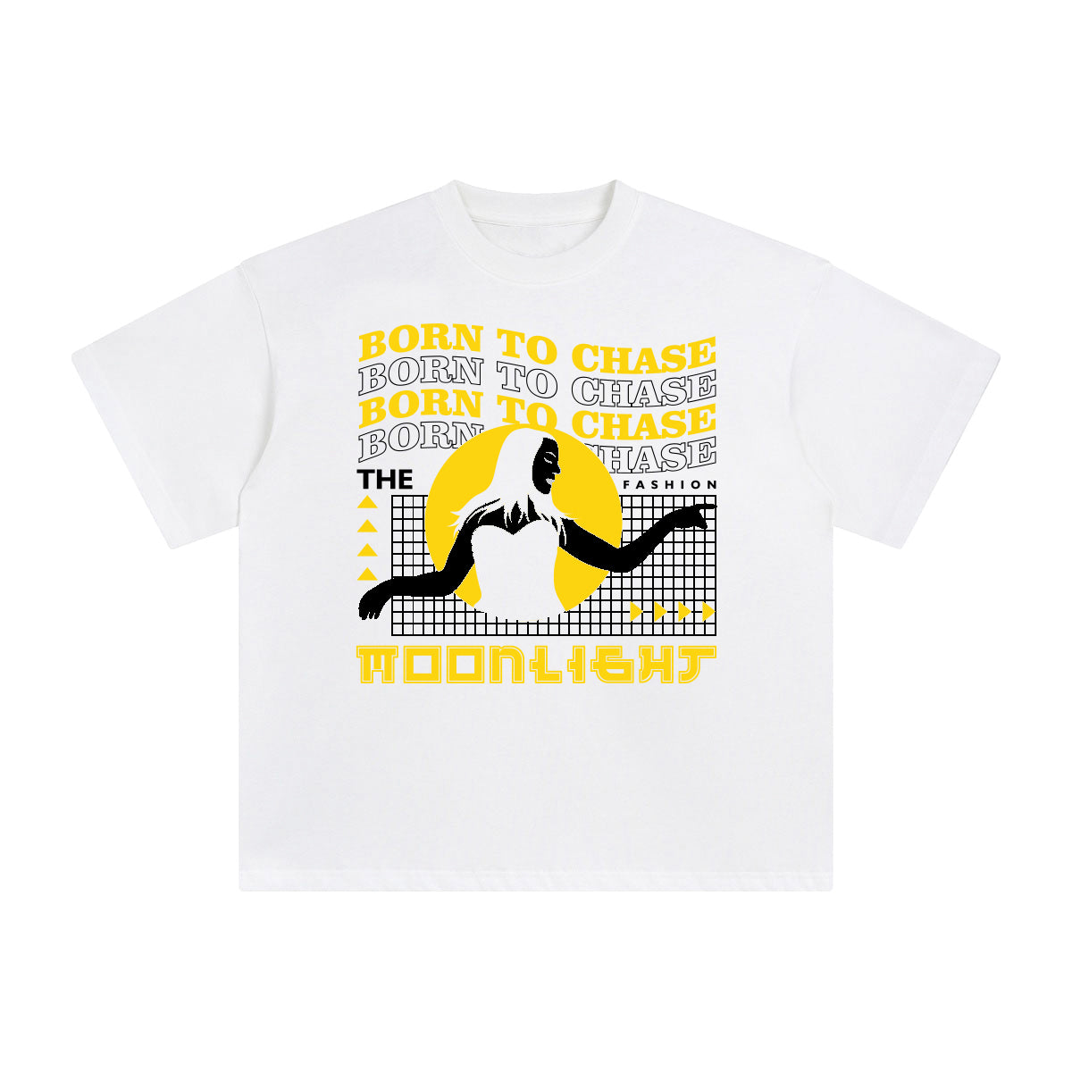 Born to Chase the Moonlight Abstract Graphic Tee-INNBLAC Fashion Apparel