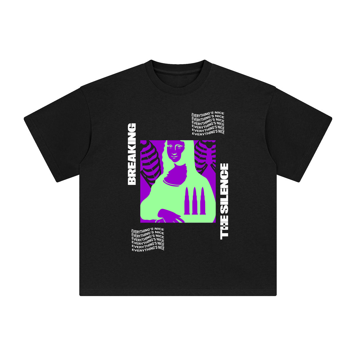Breaking the Silence Abstract Graphic Tee-INNBLAC Fashion Apparel