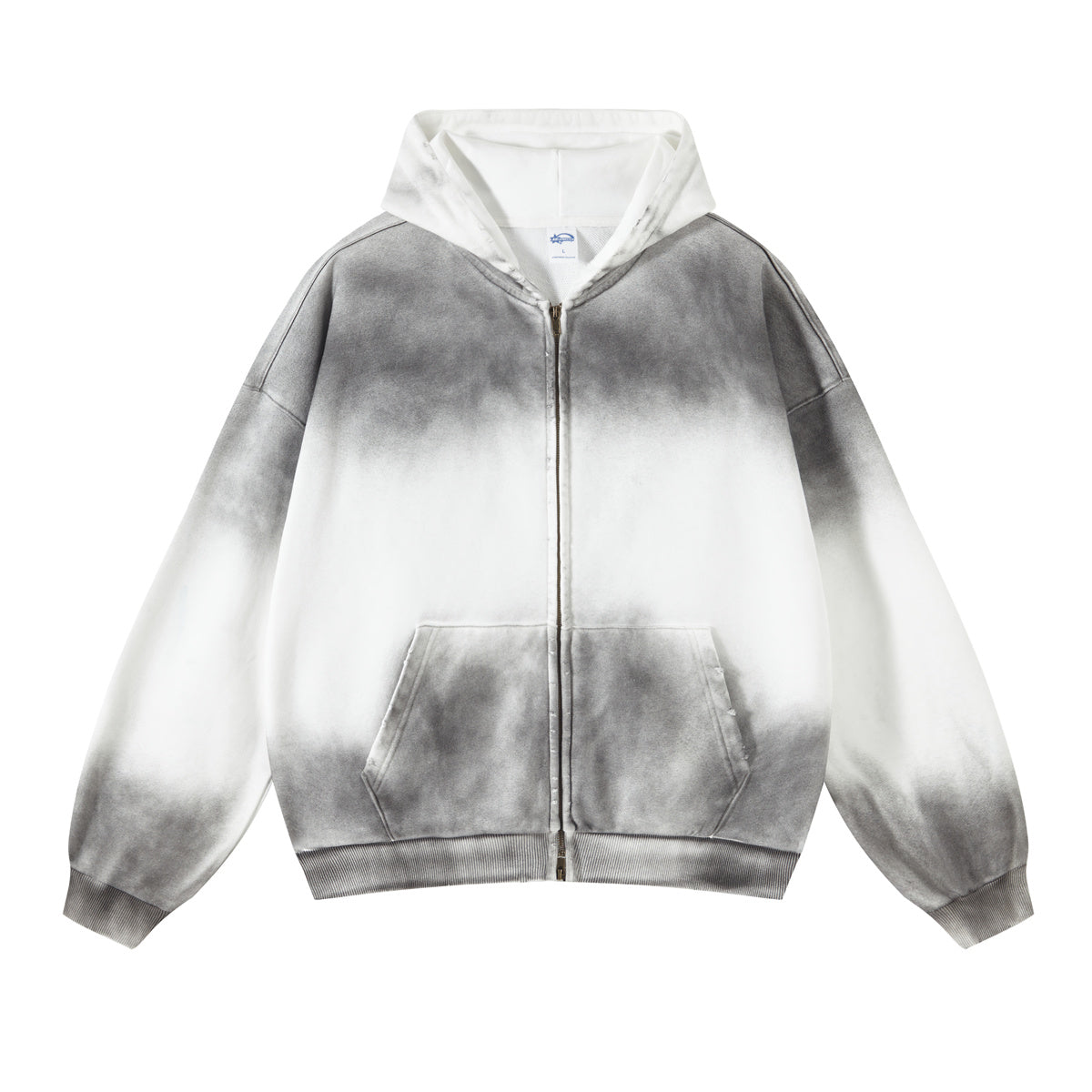 Women's Brush Paint Double Slider Zip Hoodie-INNBLAC Fashion Apparel