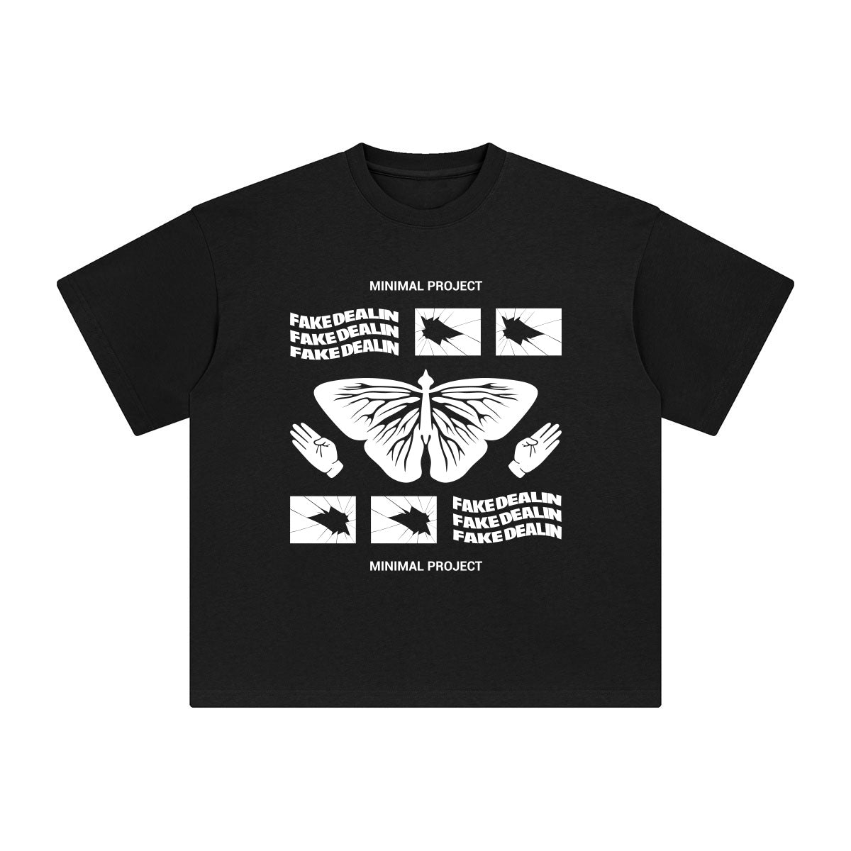 Butterfly & Hands Abstract Art Graphic Tee-INNBLAC Fashion Apparel