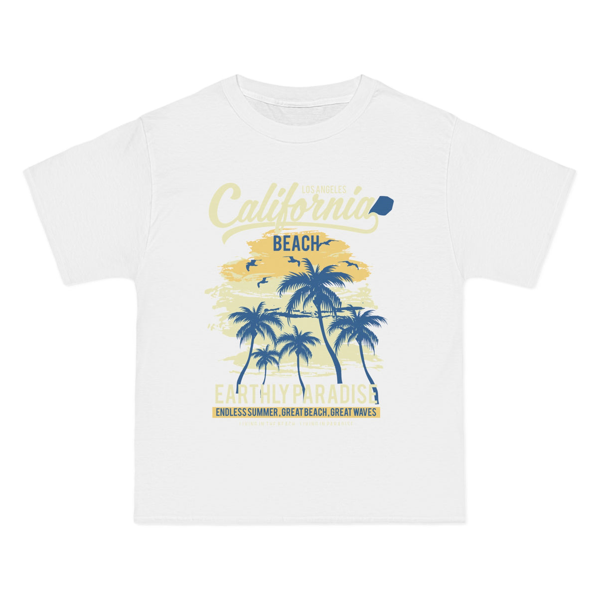 California Beach & Coconut Tree Graphic Tee-INNBLAC Fashion Apparel