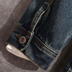 Cargo Pockets Washed Denim Jacket-INNBLAC Fashion Apparel