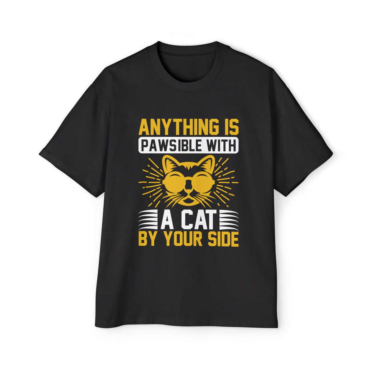 Cat Slogan Graphic Tee-INNBLAC Fashion Apparel