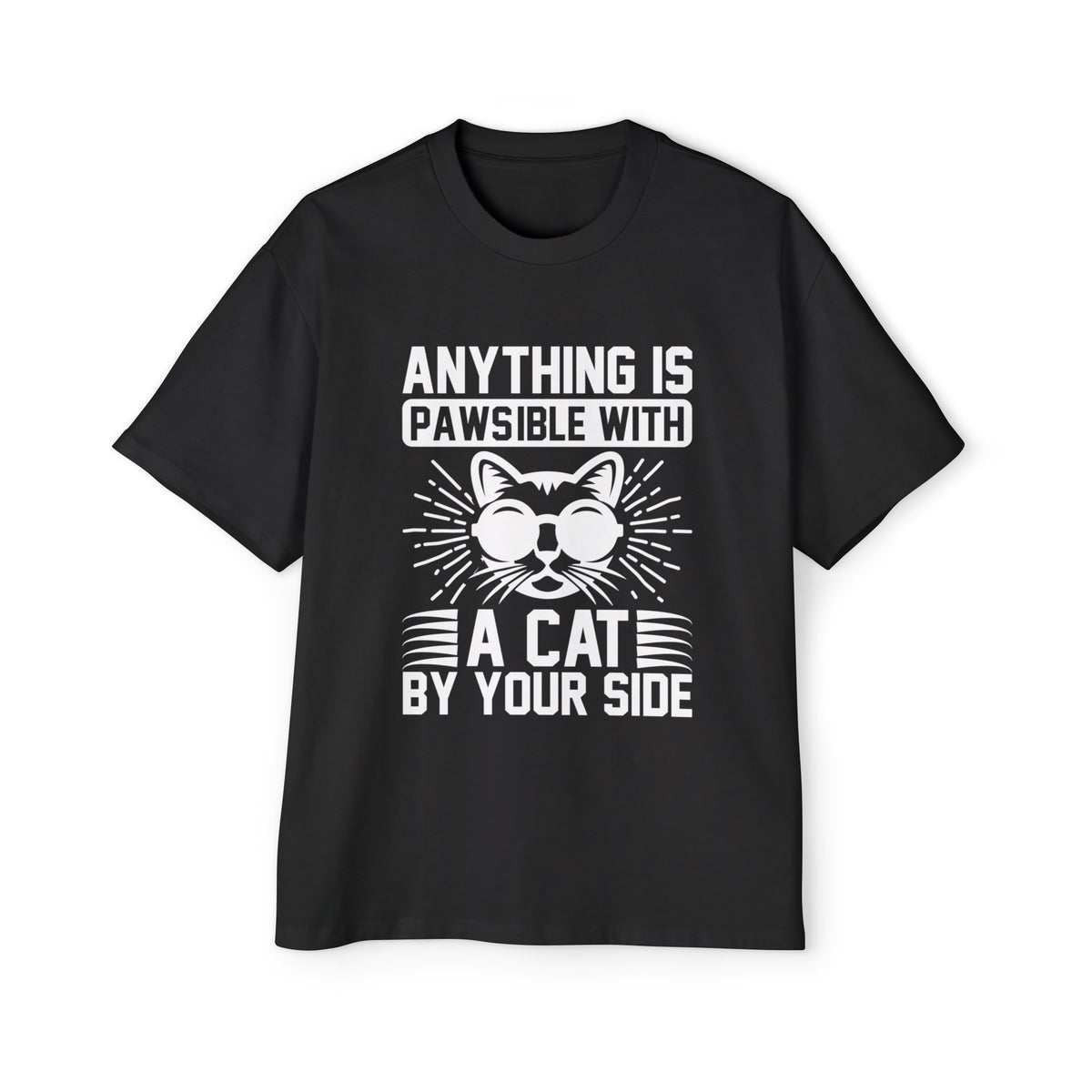 Cat Slogan Graphic Tee-INNBLAC Fashion Apparel