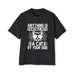 Cat Slogan Graphic Tee-INNBLAC Fashion Apparel