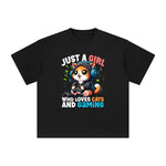 Cats And Gaming Anime Graphic Tee-INNBLAC Fashion Apparel
