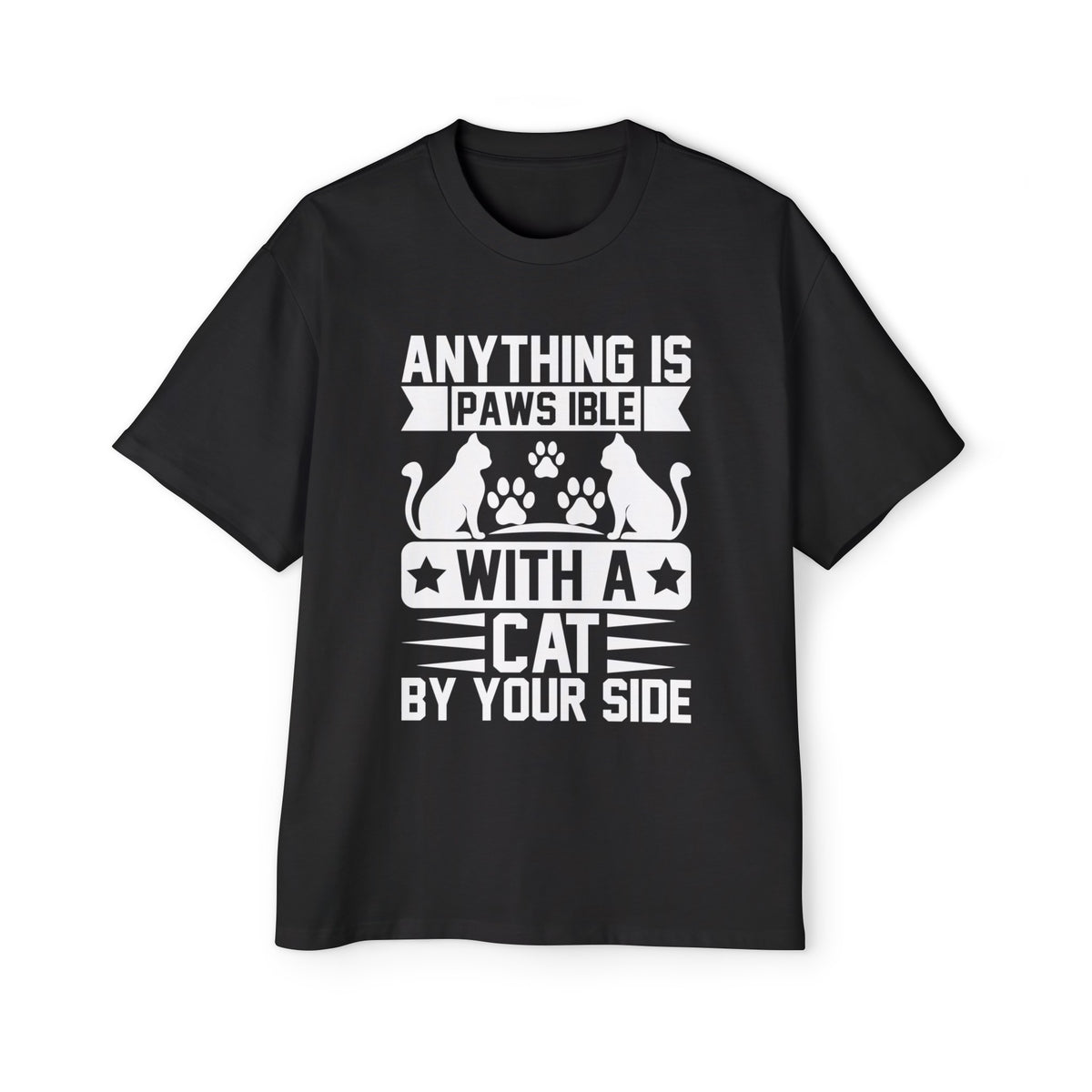 Cats & Paws Slogan Graphic Tee-INNBLAC Fashion Apparel