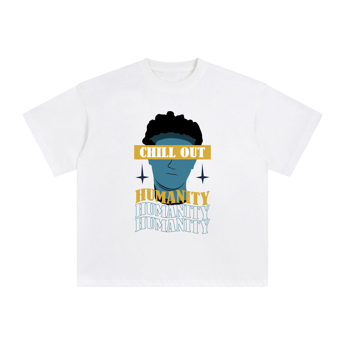 Chill Out Humanity Abstract Graphic Tee-INNBLAC Fashion Apparel