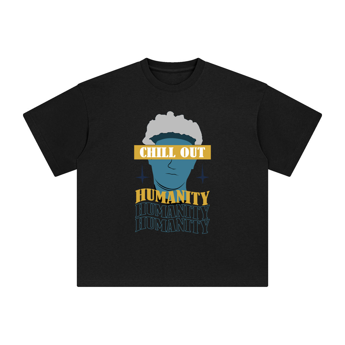 Chill Out Humanity Abstract Graphic Tee-INNBLAC Fashion Apparel