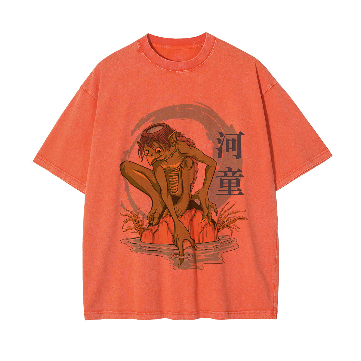 Chinese Characters Water Monster Graphic Tee-INNBLAC Fashion Apparel