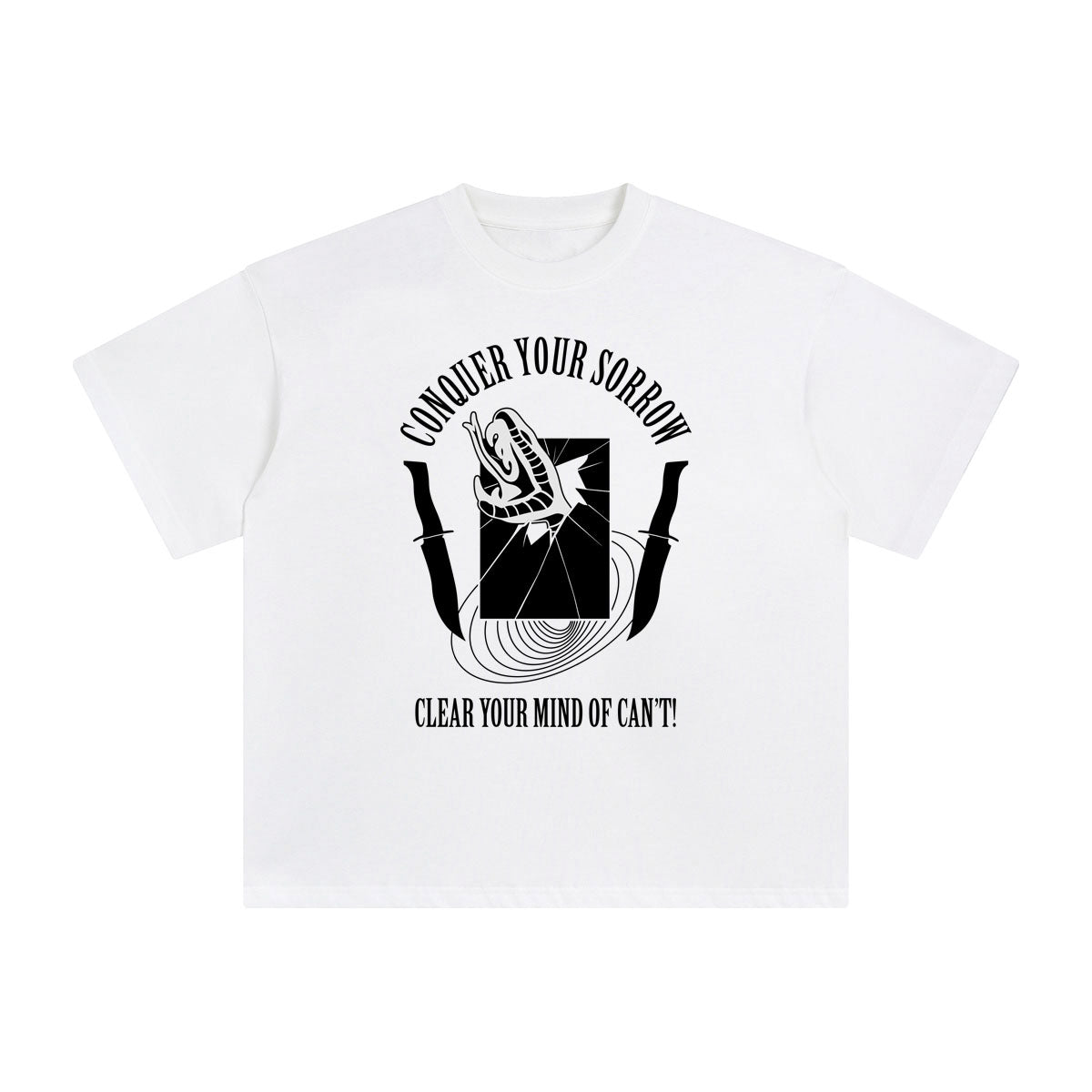 Conquer Your Sorrow Aesthetic Graphic Tee-INNBLAC Fashion Apparel