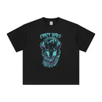 Crazy Wolf Punk Graphic Tee-INNBLAC Fashion Apparel