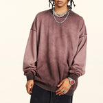 Crew Neck Faded Sweatshirt-INNBLAC Fashion Apparel