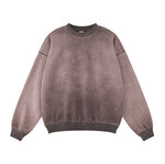 Crew Neck Faded Sweatshirt-INNBLAC Fashion Apparel