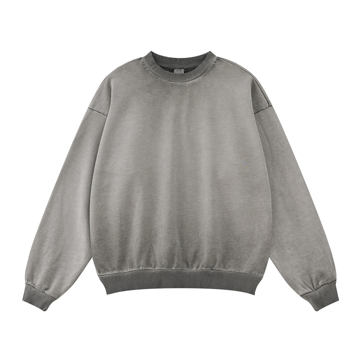 Crew Neck Faded Sweatshirt-INNBLAC Fashion Apparel