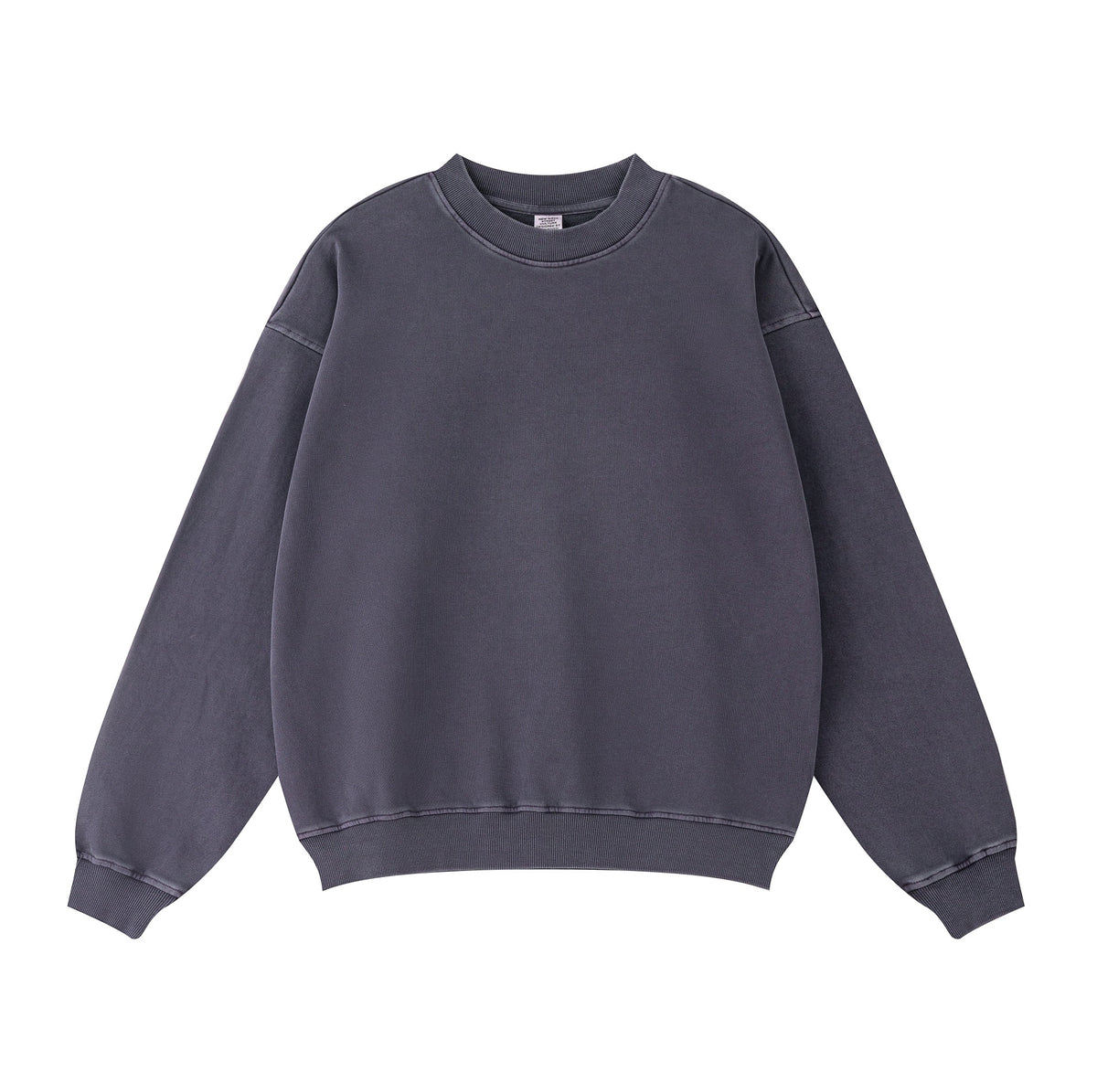 Crew Neck Faded Sweatshirt-INNBLAC Fashion Apparel