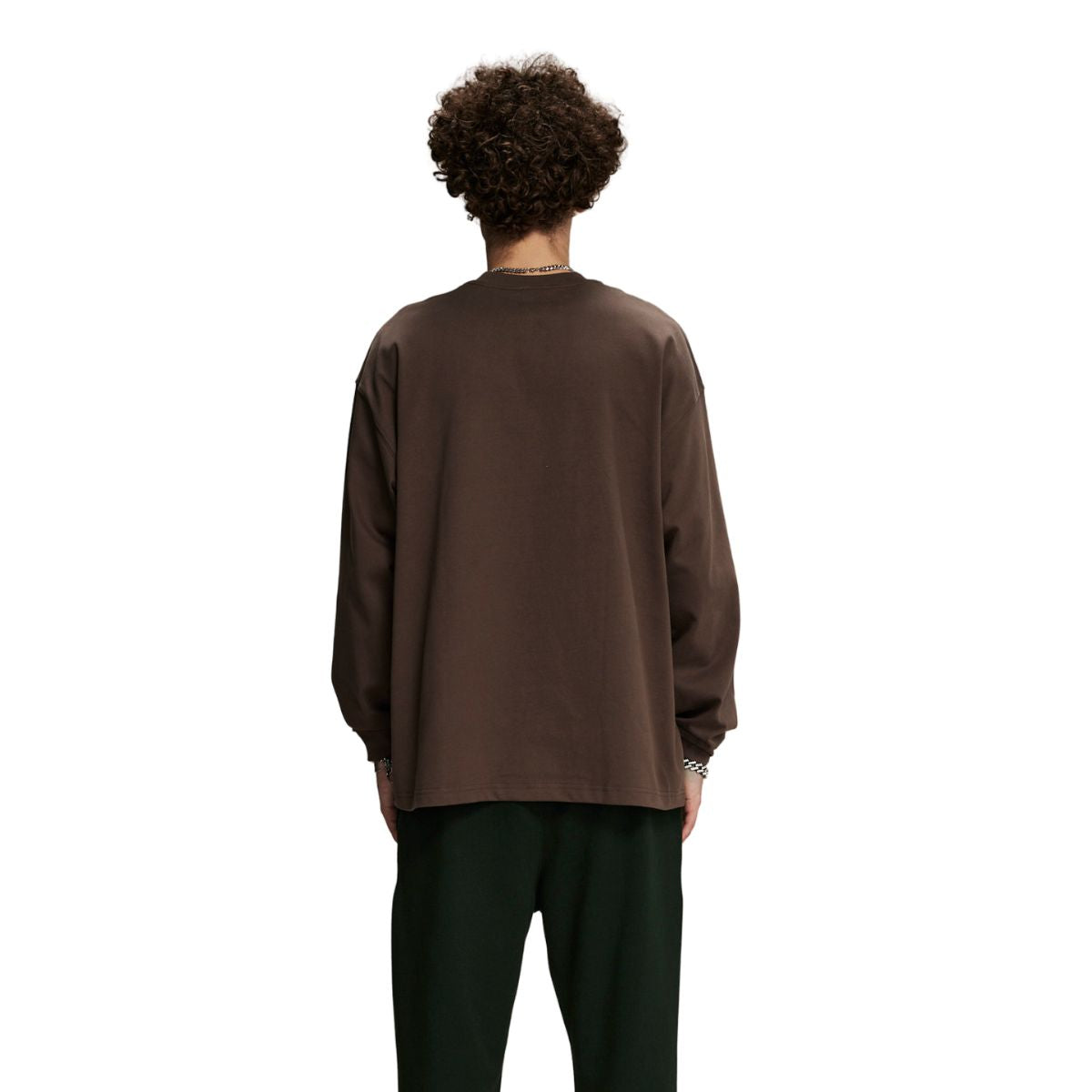 Crew Neck Solid Color Sweatshirt-INNBLAC Fashion Apparel