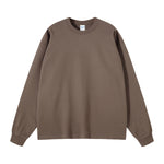 Crew Neck Solid Color Sweatshirt-INNBLAC Fashion Apparel
