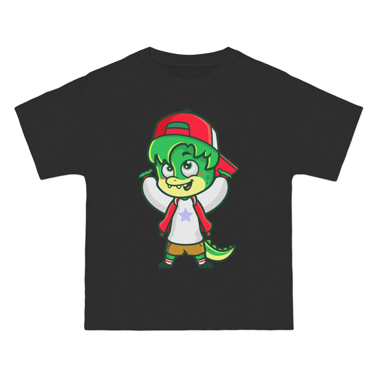 Crocodile Oppa Cartoon Graphic Tee-INNBLAC Fashion Apparel
