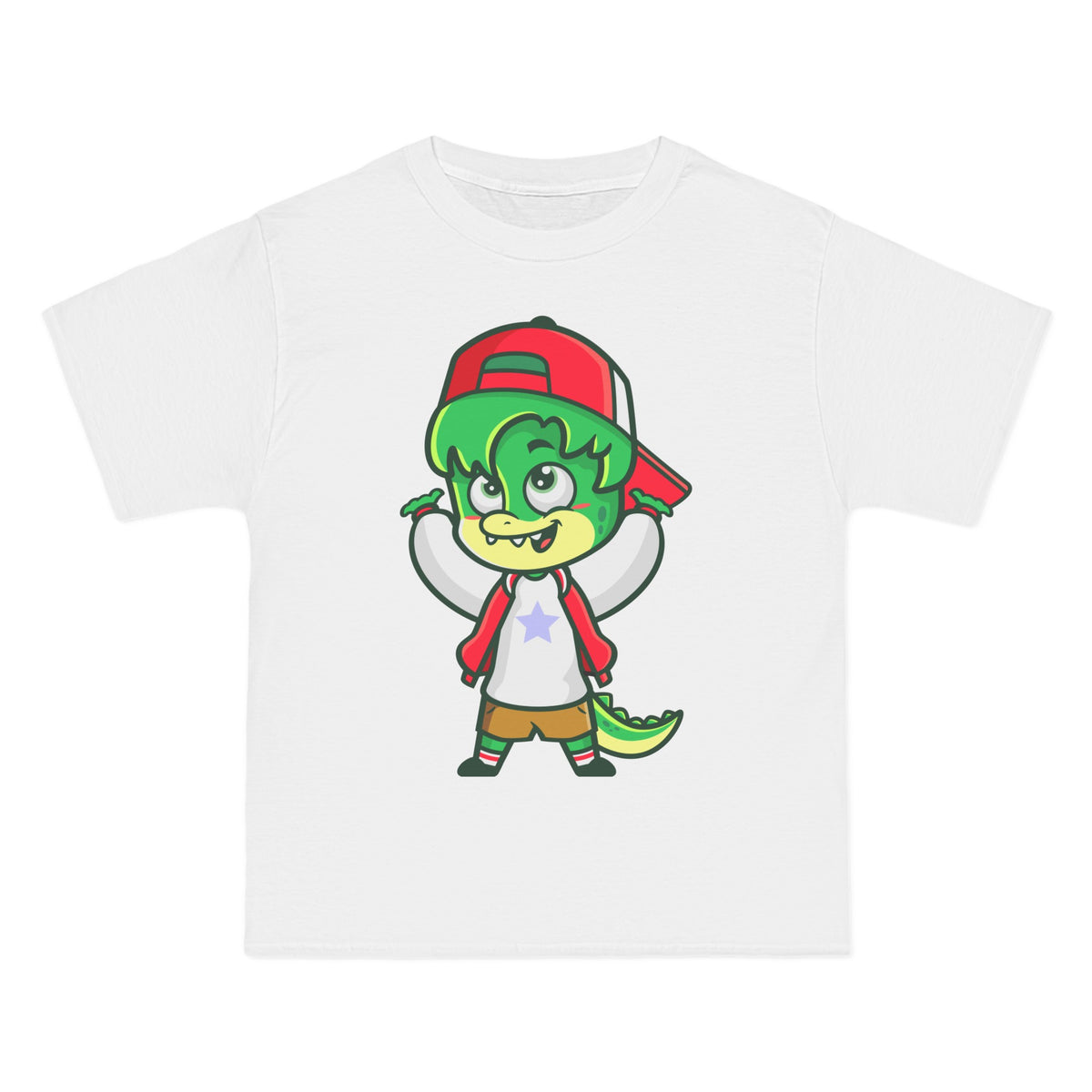 Crocodile Oppa Cartoon Graphic Tee-INNBLAC Fashion Apparel