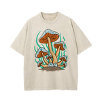 Cute Mushroom Washed Graphic Tee-INNBLAC Fashion Apparel
