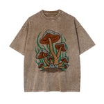 Cute Mushroom Washed Graphic Tee-INNBLAC Fashion Apparel