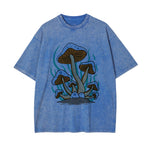 Cute Mushroom Washed Graphic Tee-INNBLAC Fashion Apparel
