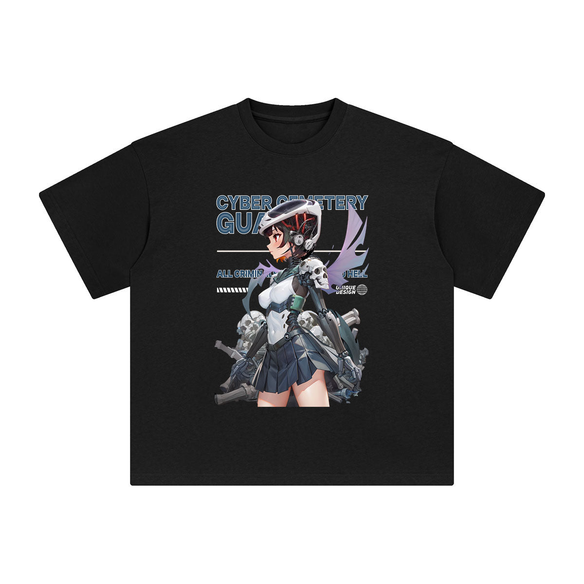 Cyber Cemetery Graphic T Shirt-INNBLAC Fashion Apparel