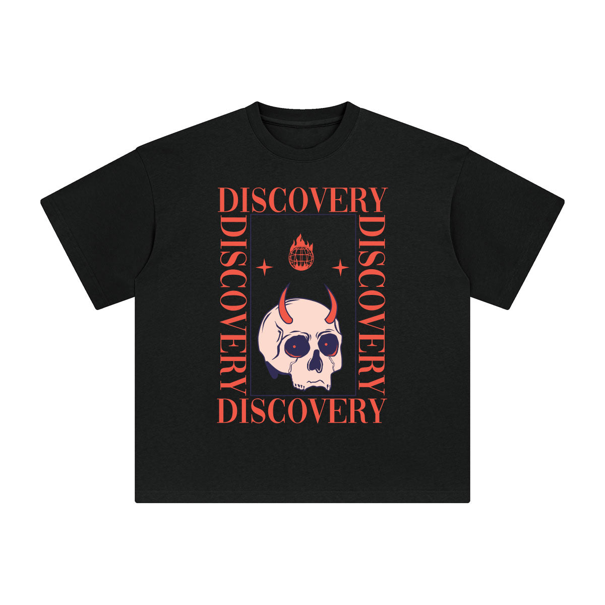 DEISCOVERY Demon Skull Graphic T Shirt-INNBLAC Fashion Apparel