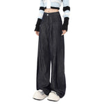 Dark Blue Wide Leg Jeans-INNBLAC Fashion Apparel