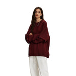 Women's Stone Wash Distressed Mock Two Piece Sweatshirt-INNBLAC Fashion Apparel