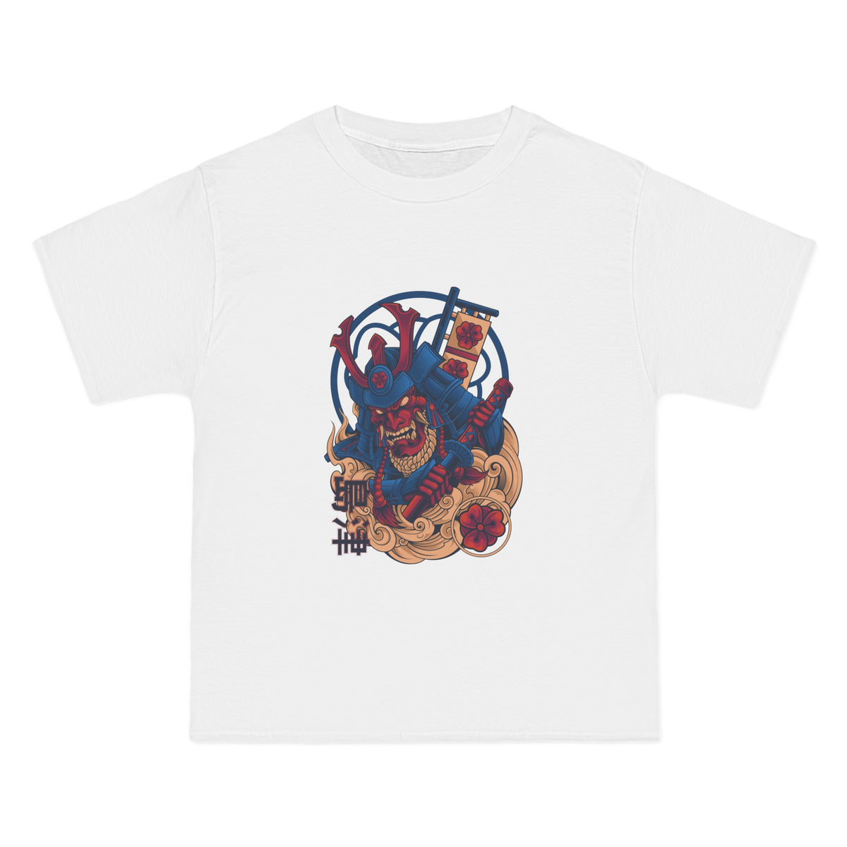 Dragon Blue Samurai Cartoon Graphic Tee-INNBLAC Fashion Apparel