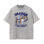 Dragon Street Chinese Characters Graphic Washed Tee-INNBLAC Fashion Apparel
