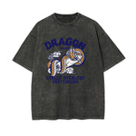 Dragon Street Chinese Characters Graphic Washed Tee-INNBLAC Fashion Apparel
