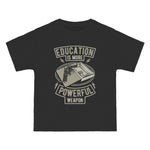 Education ls More Powerful Weapon Graphic Tee-INNBLAC Fashion Apparel