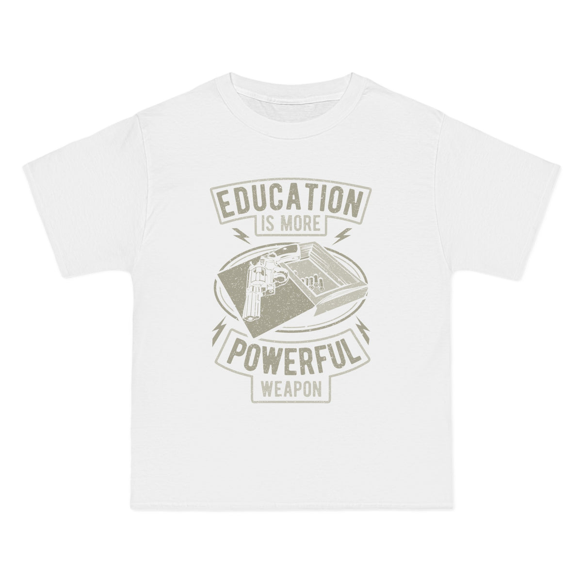 Education ls More Powerful Weapon Graphic Tee-INNBLAC Fashion Apparel