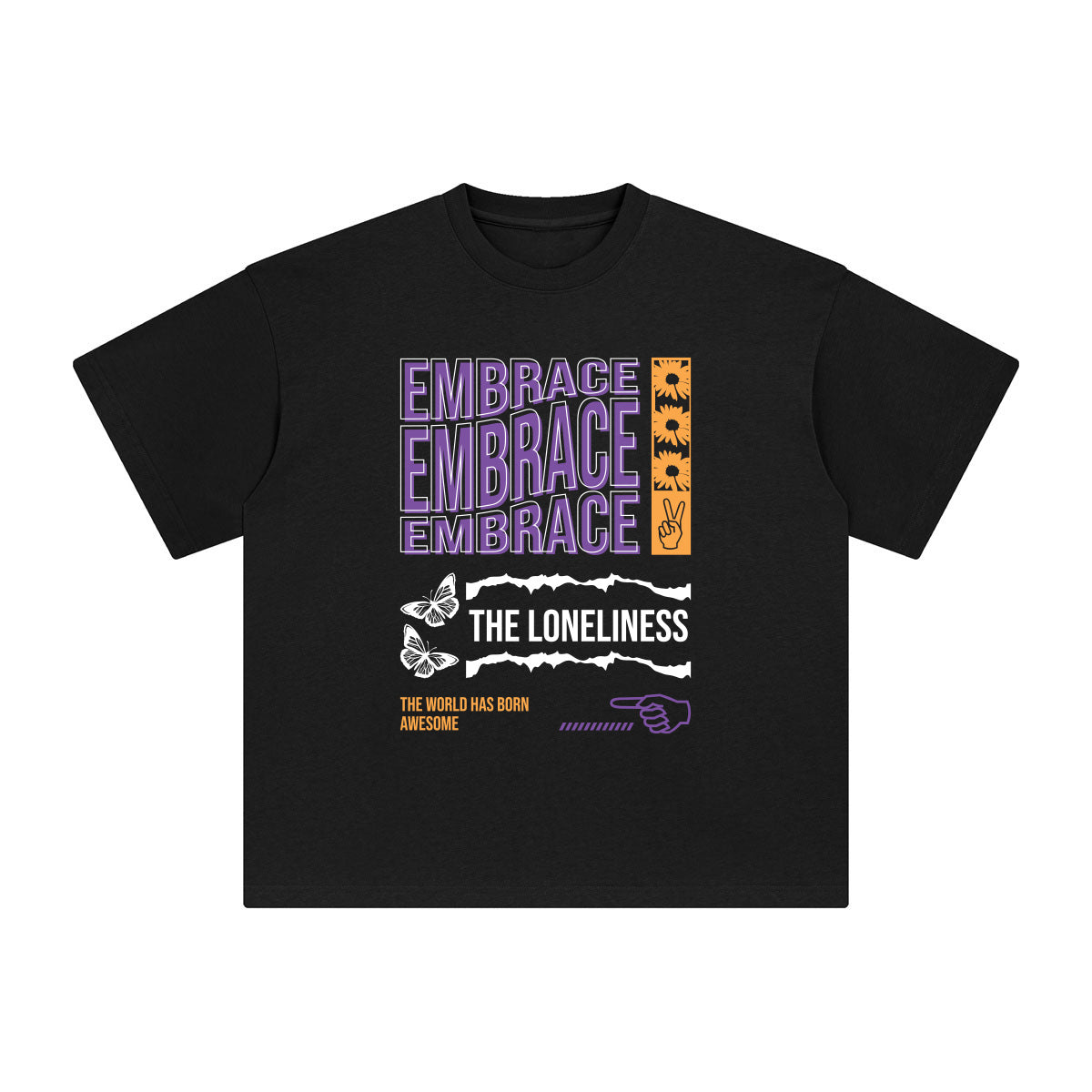 Embrace the Loneliness Abstract Graphic Tee-INNBLAC Fashion Apparel