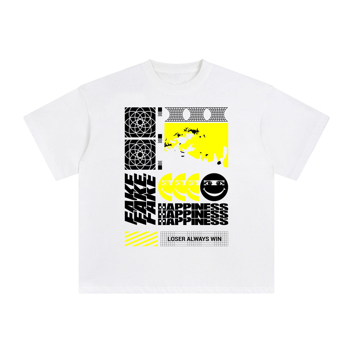 Emoji Abstract Graphic Tee-INNBLAC Fashion Apparel