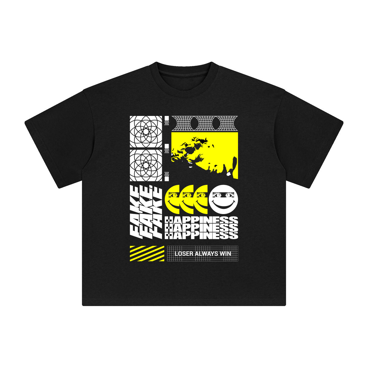 Emoji Abstract Graphic Tee-INNBLAC Fashion Apparel