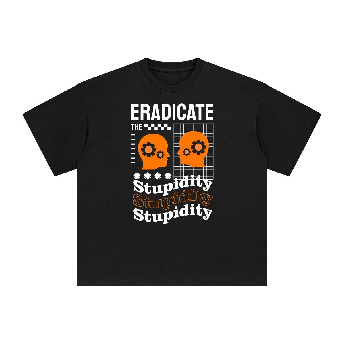 Eradicate the Stupidity Abstract Graphic Tee-INNBLAC Fashion Apparel
