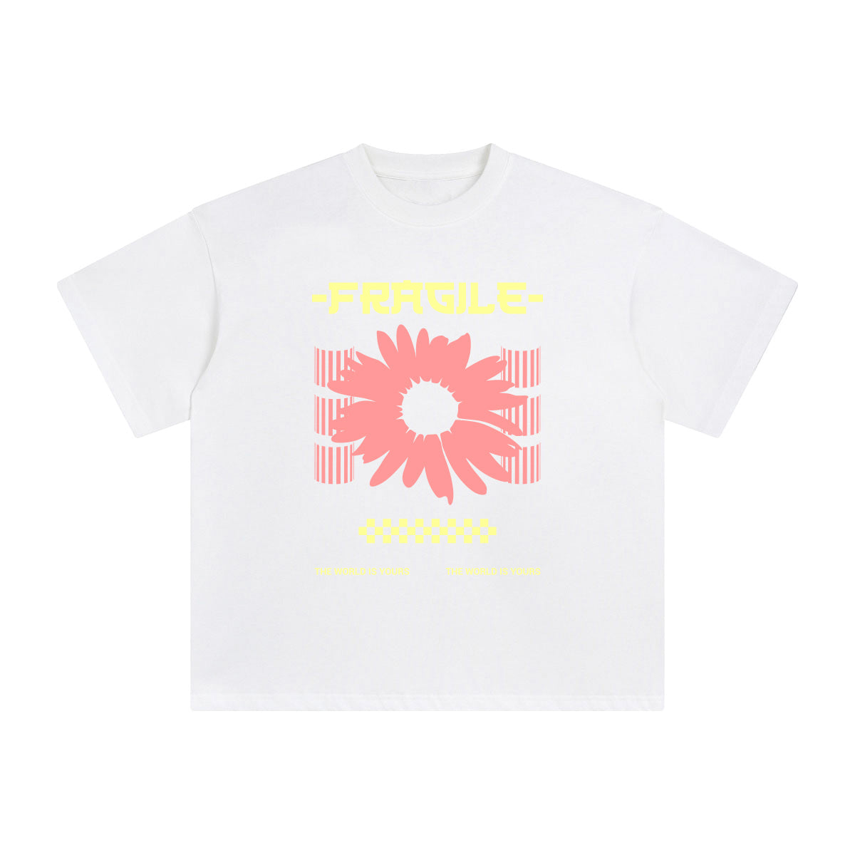 FRAGILE Blossom Graphic Tee-INNBLAC Fashion Apparel