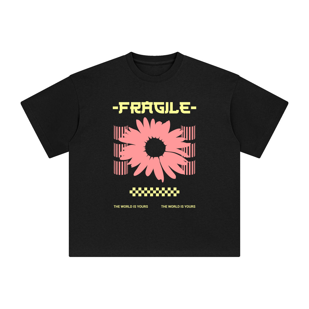 FRAGILE Blossom Graphic Tee-INNBLAC Fashion Apparel
