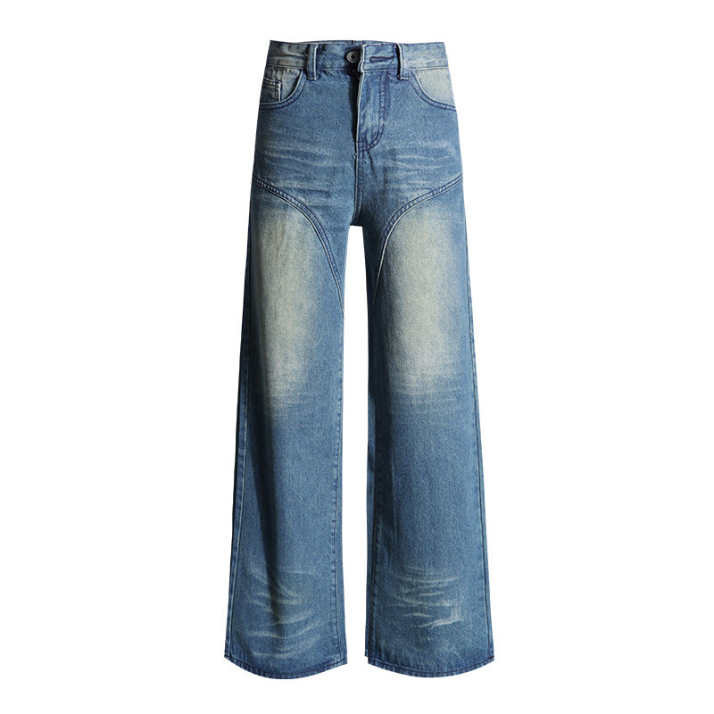 Faded Whiskers Straight Leg Jeans-INNBLAC Fashion Apparel