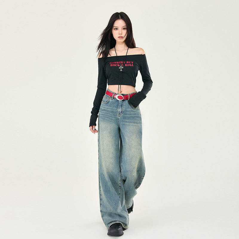 Faded Whiskers Straight Leg Jeans-INNBLAC Fashion Apparel