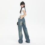 Faded Whiskers Straight Leg Jeans-INNBLAC Fashion Apparel