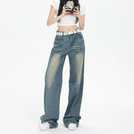 Faded Whiskers Straight Leg Jeans-INNBLAC Fashion Apparel