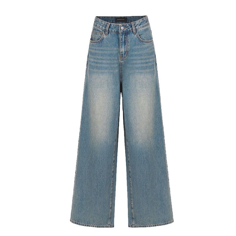 Faded Whiskers Straight Leg Jeans-INNBLAC Fashion Apparel