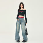 Faded Whiskers Straight Leg Jeans-INNBLAC Fashion Apparel